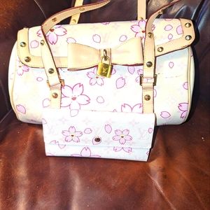 Louis Vuitton Monogram Cherry Blossom Papillon Handbag with original wallet.